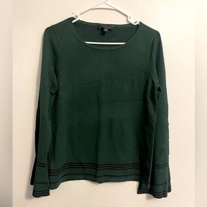 Ann Taylor Green Sweater Flared Sleeve Blouse